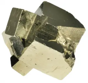 Twinned pyrite crystal