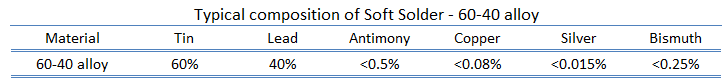 soldadura blanda - aleación de estaño